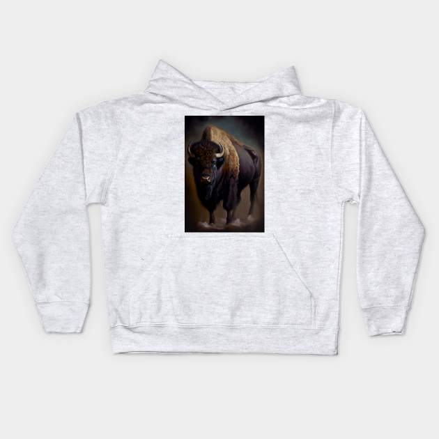 American Bison Kids Hoodie by ABART BY ALEXST 